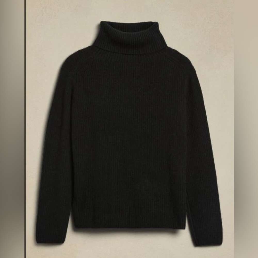 NWT Banana Republic Chiara Stone Gray Cashmere Turtleneck Sweater Sz S (#746527) - Picture 4 of 8